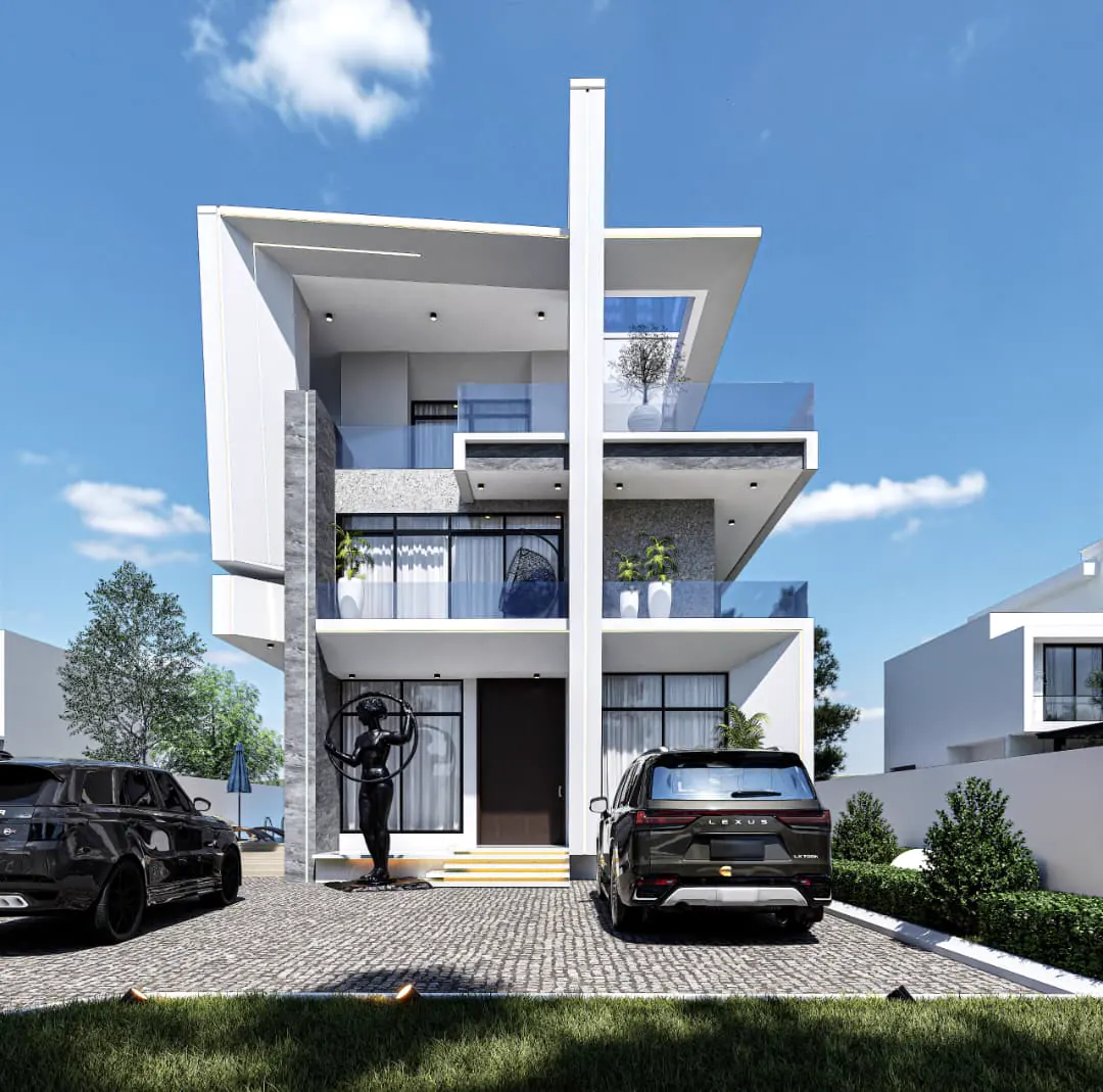 A modern ECO SAVANA villa with private parking and clean contemporary lines